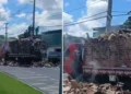 Caminhão pega fogo na Avenida Durval de Góes Monteiro