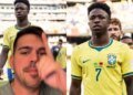 Influencer expõe print e diz que foi ameaçado por Vini Jr.