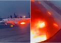 Vídeo: motor de avião da Latam pega fogo durante decolagem em aeroporto